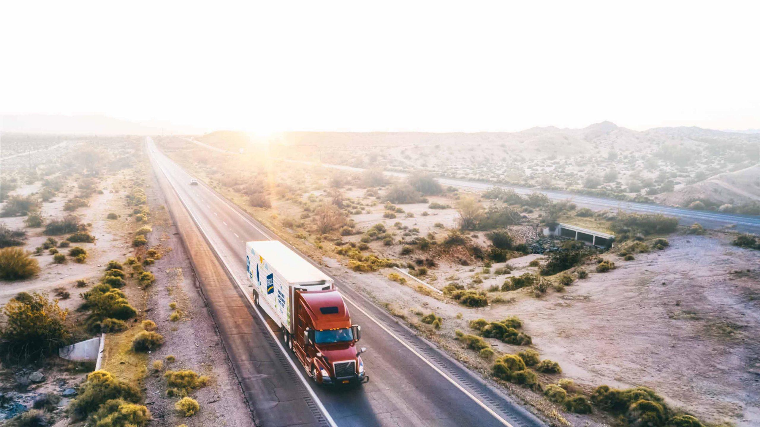 Perdue semi-truck transporting goods.